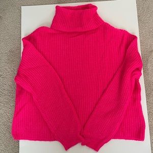 Bright pink SO turtleneck sweater